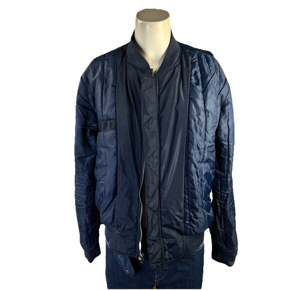 NEW Eleven Paris LA Collection Bomber Jacket Men's Sz L Navy Zip Up Streetwear - Picture 5 of 12